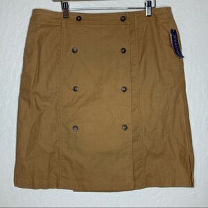 PENDLETON Savanna Sun Linen Blend Button Skirt With Pockets